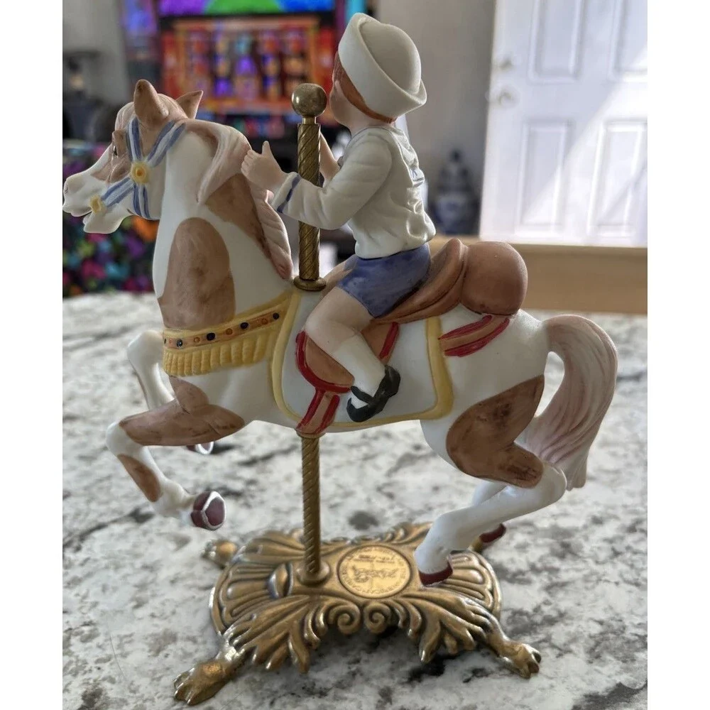 American Carousel Horse w/ Boy Holding Brass Ring by Tobin Fraley Second Edition
